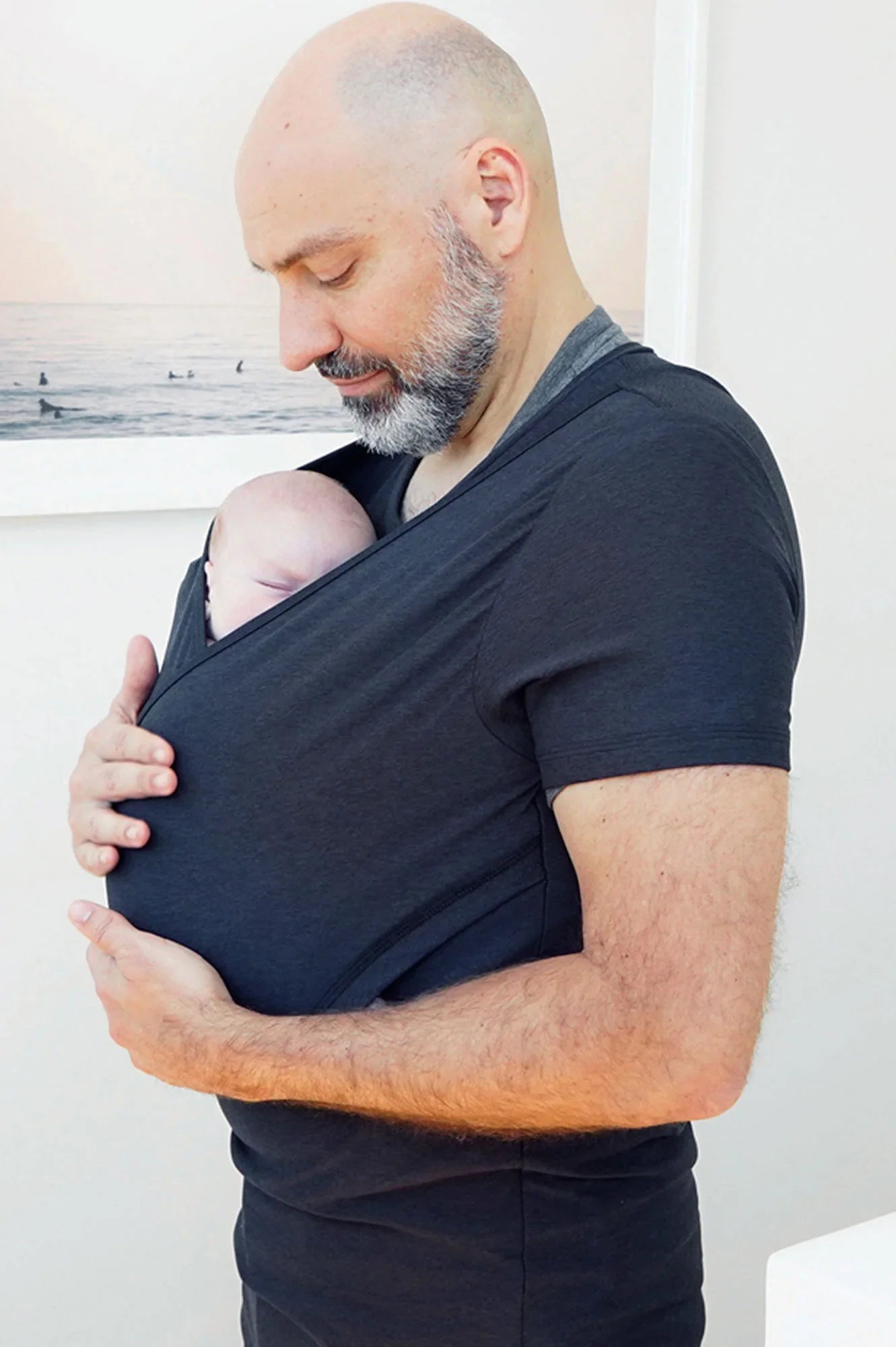 Black - Men's Newborn Baby Carrier - second